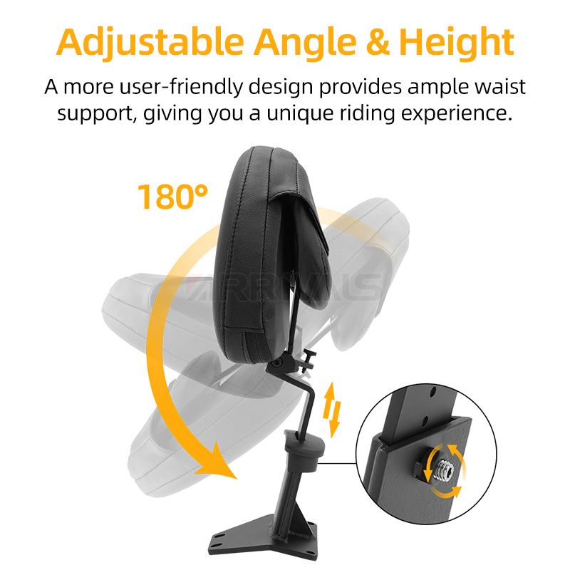 バイク用調節式フロントドライバーライダーバックレストパッド に適合する ゴールドウイング GL1800 2018-2023用 バイク オートバイの助手席背もたれ  調整可能なフロントリアライダードライバーバックレストパッド、ゴールドウイング用 GL1800 F6B 2 後部座席の背もたれ ... バイク用フロントドライバーライダーバックレスト に適合する ゴールドウイング GL1800 2018 2019 2020 2021