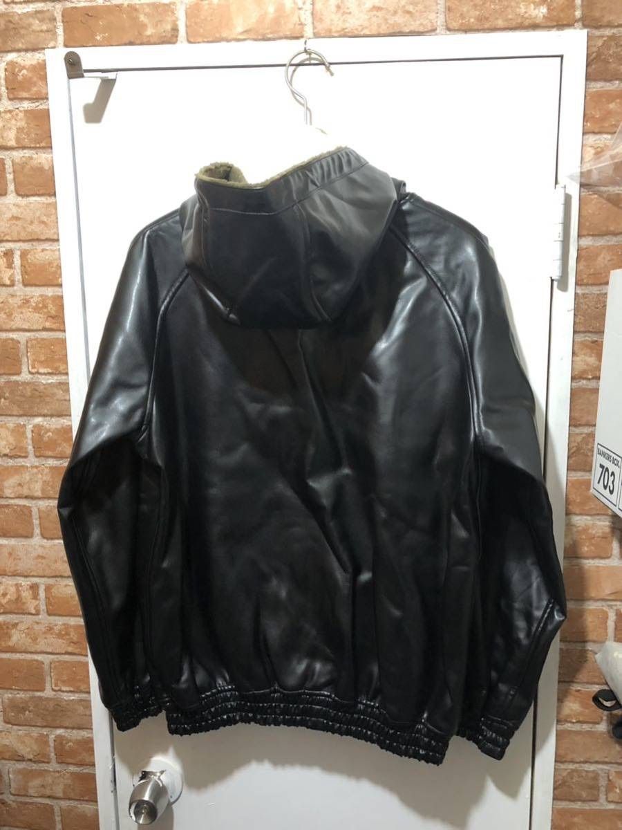 RANDOM IDENTITIES FAUX LEATHER HOODIE フェイクレザーフーディー