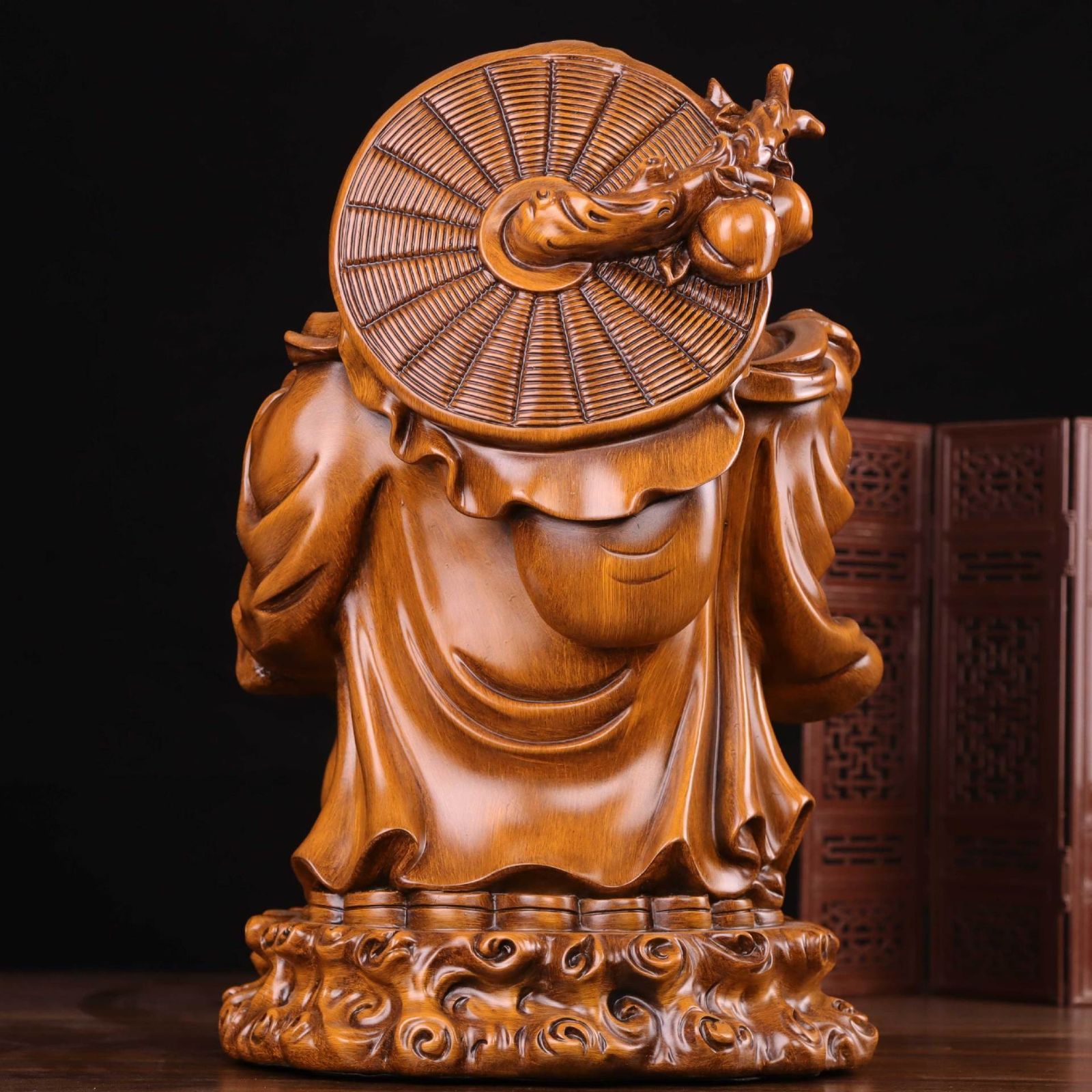 ☆布袋像 縁起物 七福神 置物 オブジェ 骨董品 58cm 19kg 布袋様 オブジェ インテリア リビング 玄関 昇運 風水 置物 縁起物 魔