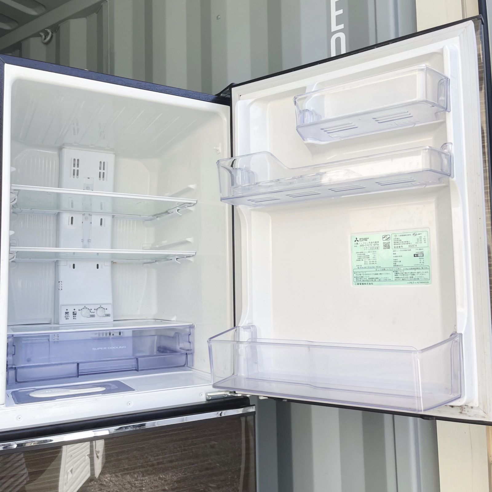 71取付無料！三菱木目調自動製氷機付きおしゃれインテリア272L3ドア冷蔵庫！ 71取付無料！三菱木目調自動製氷機付きおしゃれインテリア272L3ドア