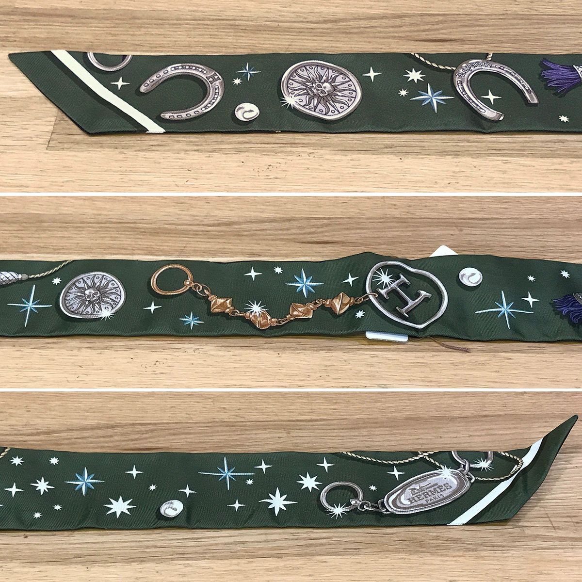 新品未使用 エルメス ツイリー 現行 セラフェット カーキフォンセ