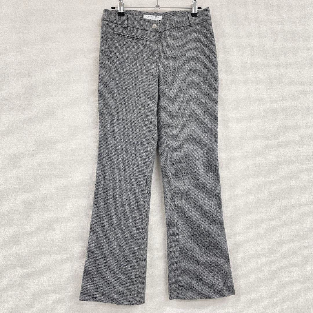 Christian Dior クリスチャンディオール ガリアーノ期 ツイードパンツ ウール フランス製 グレー 36