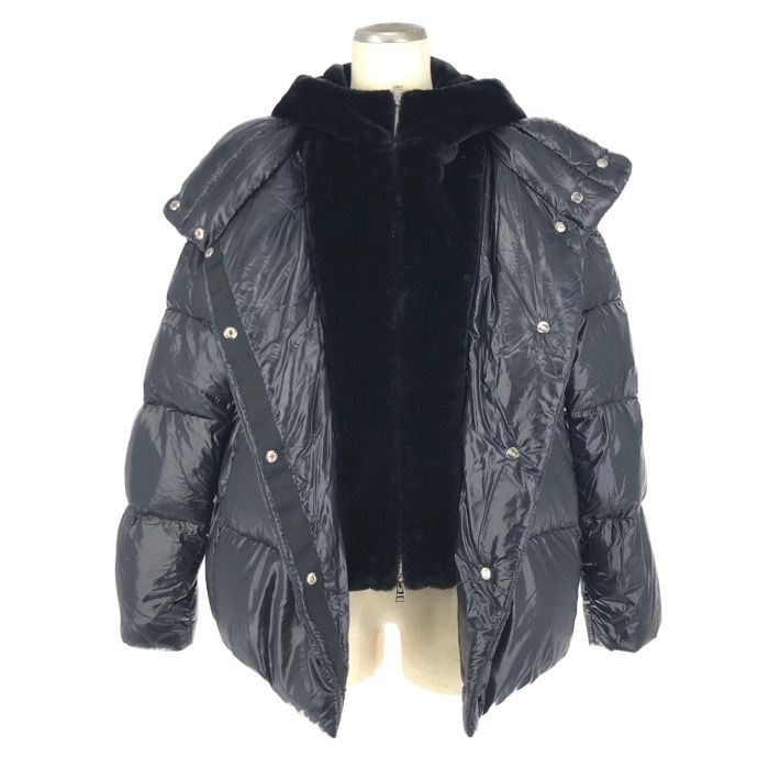 HERNO ブラック ダウンジャケット エコファー付き