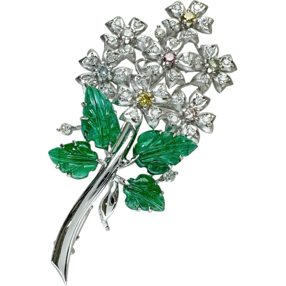 K14WG ダイヤ ピンブローチ タイタック 14金 ホワイトゴールド K14WG