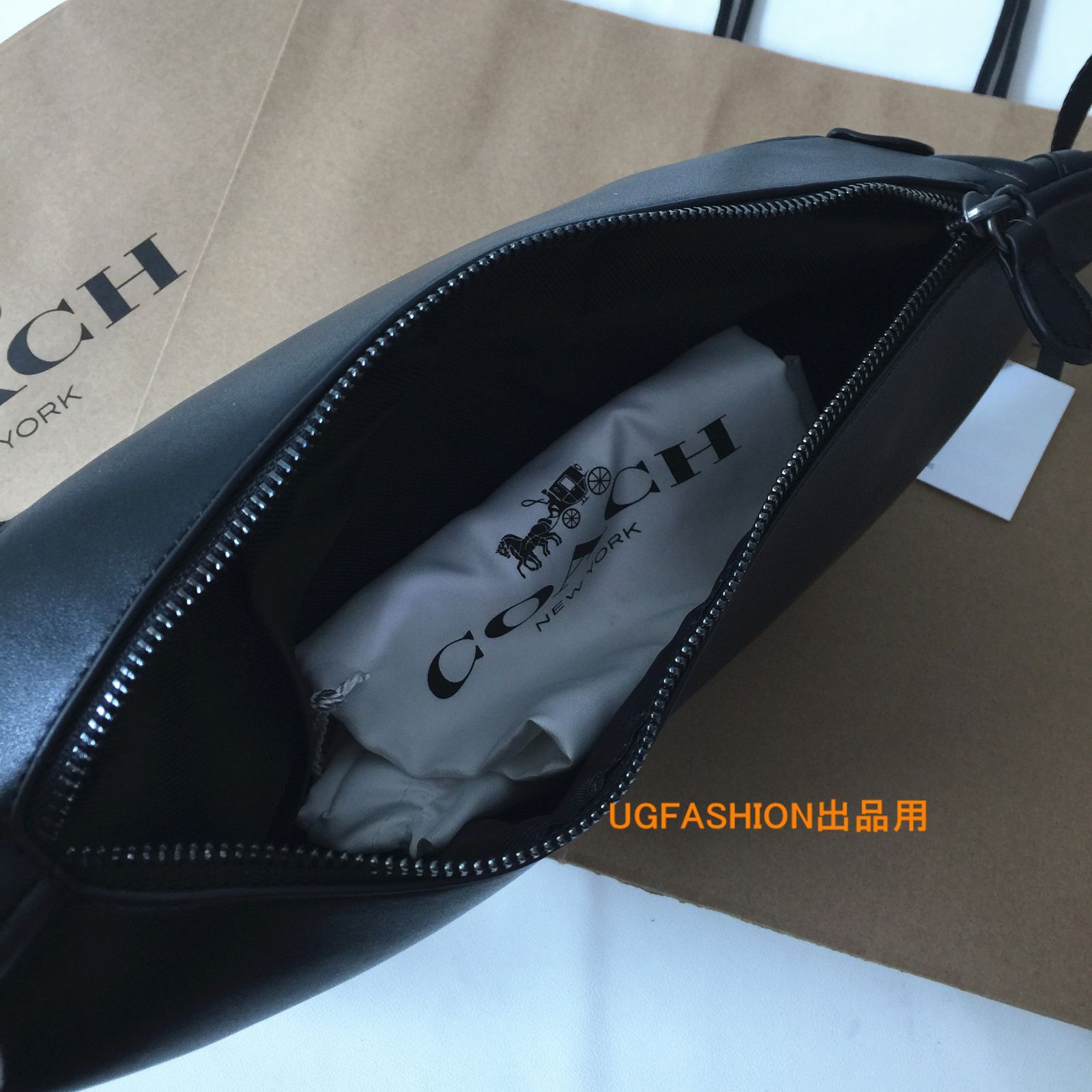 ＜コーチバッグ＞COACH/コーチバッグ C2291 ブラック ボディーバッグ ベルトバッグ ウエストバッグ メンズ　ショルダーバッグ アウトレット品 紙袋付属　新品未使用