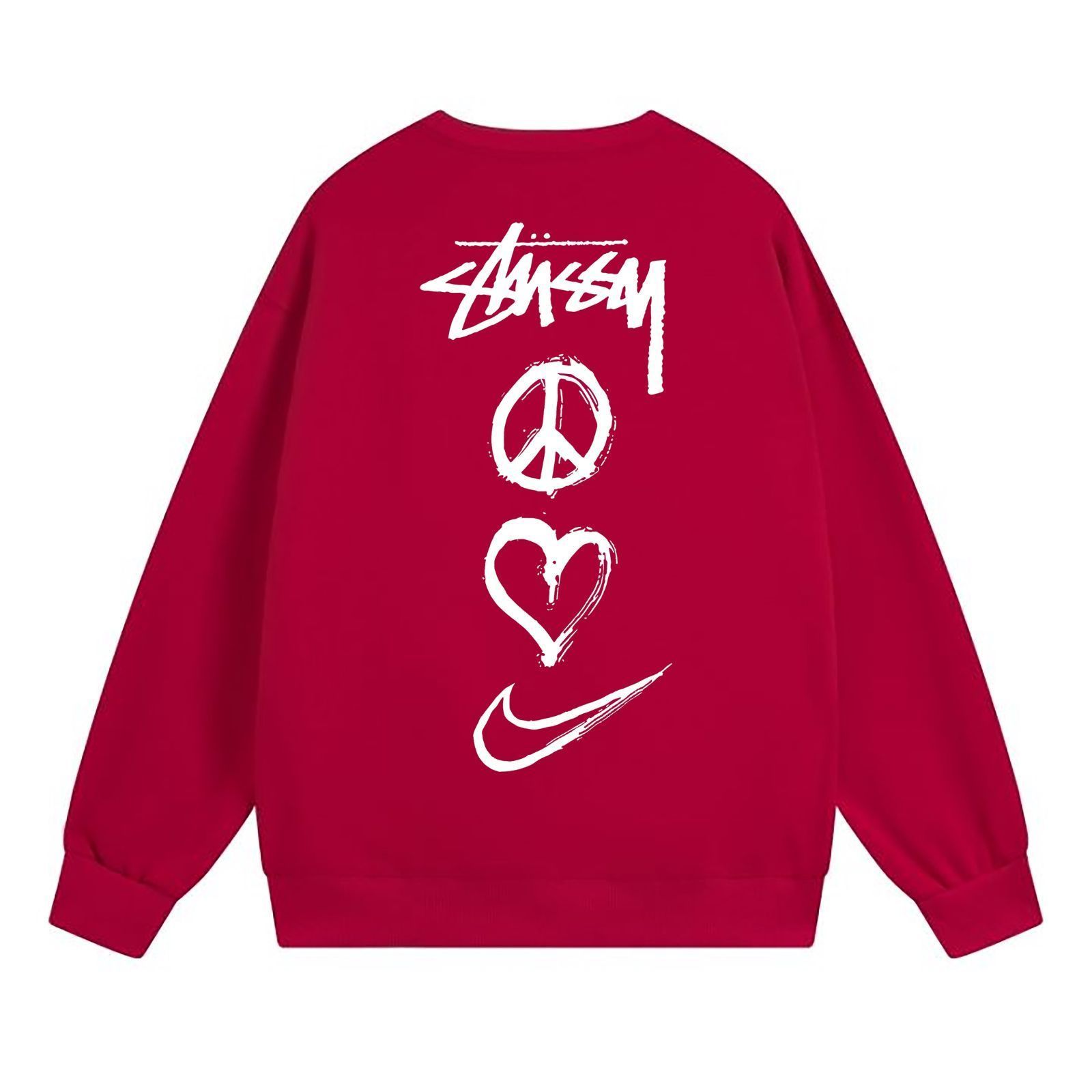 Stussy×Nike Stussy共同ブランドのナイキハートプリントクルーネックスウェットシャツ - メルカリ