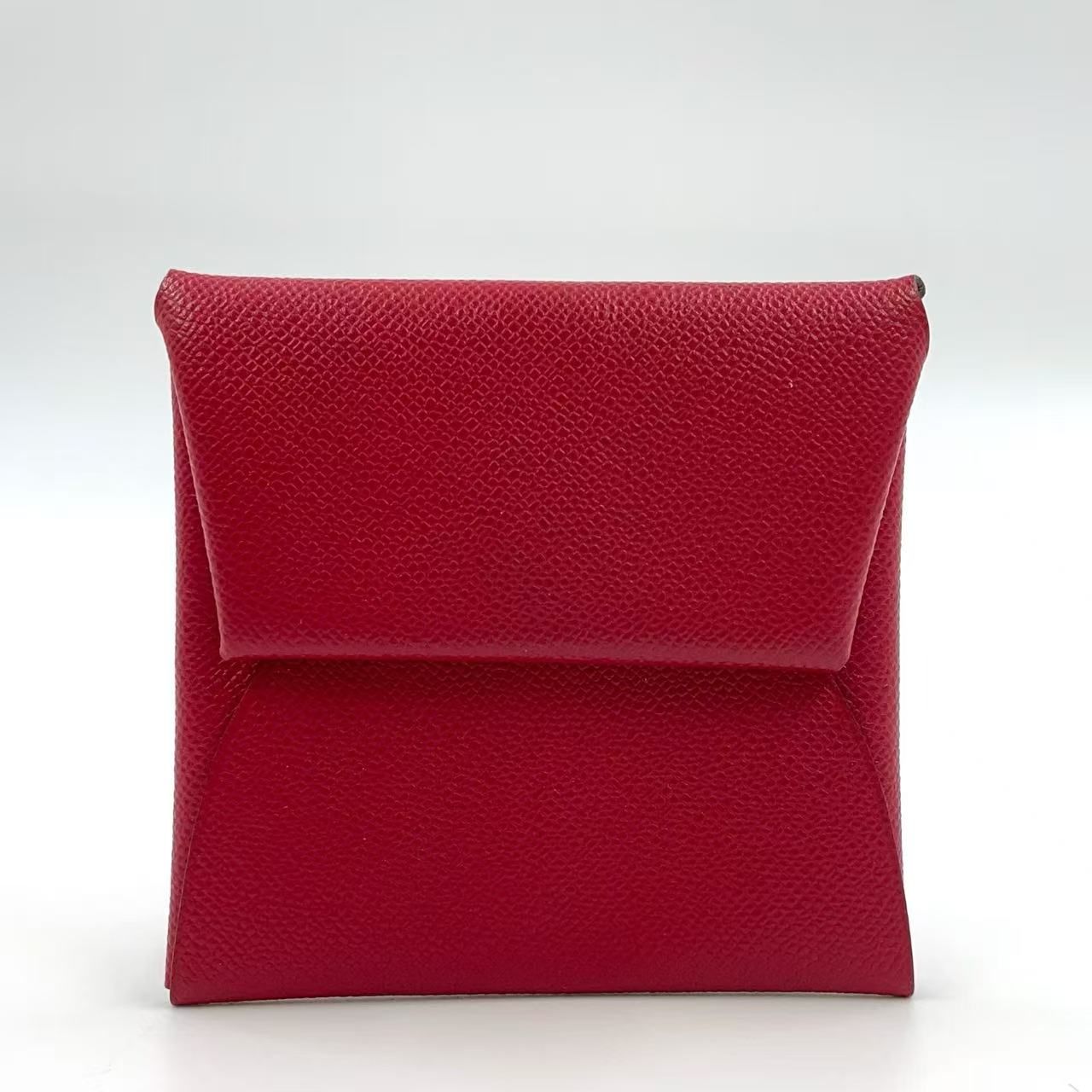 HERMESレザーコインケース バスティア レッド 美品 HERMES バスティア エブリン コインケース Y刻印 レザー レッド