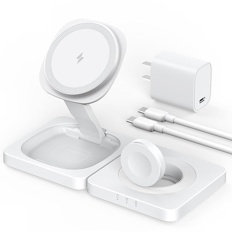 3in1充電スタンド ワイヤレス充電器 3in1 卓上スタンド型ワイヤレス充電器 360°回転