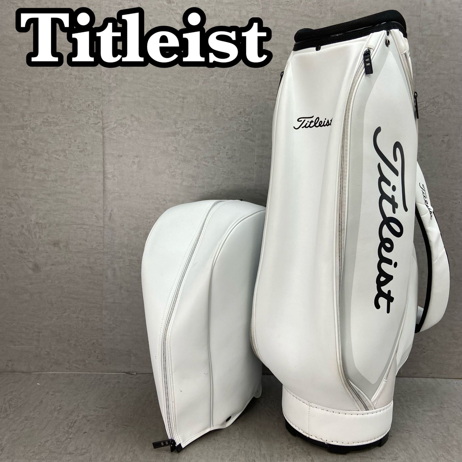 Titleist タイトリスト ゴルフ キャディバッグ カート式 約9型 約23cm 5分割 2.7kg PUレザー製 バック ラウンド