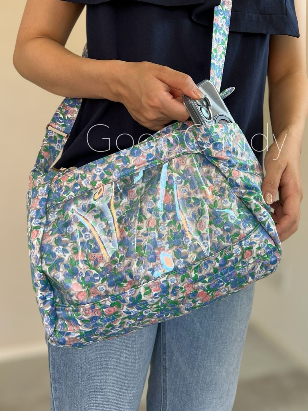 手作りバッグ デニッシュバッグ サテンボタニカル ちょいみえポケット付き NEXPOTALLINN_EU