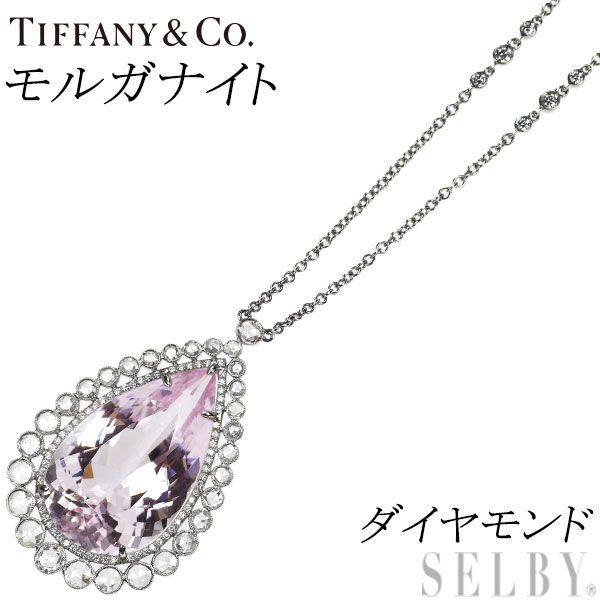 ティファニー Pt850/ Pt950 モルガナイト ローズカットダイヤモンド