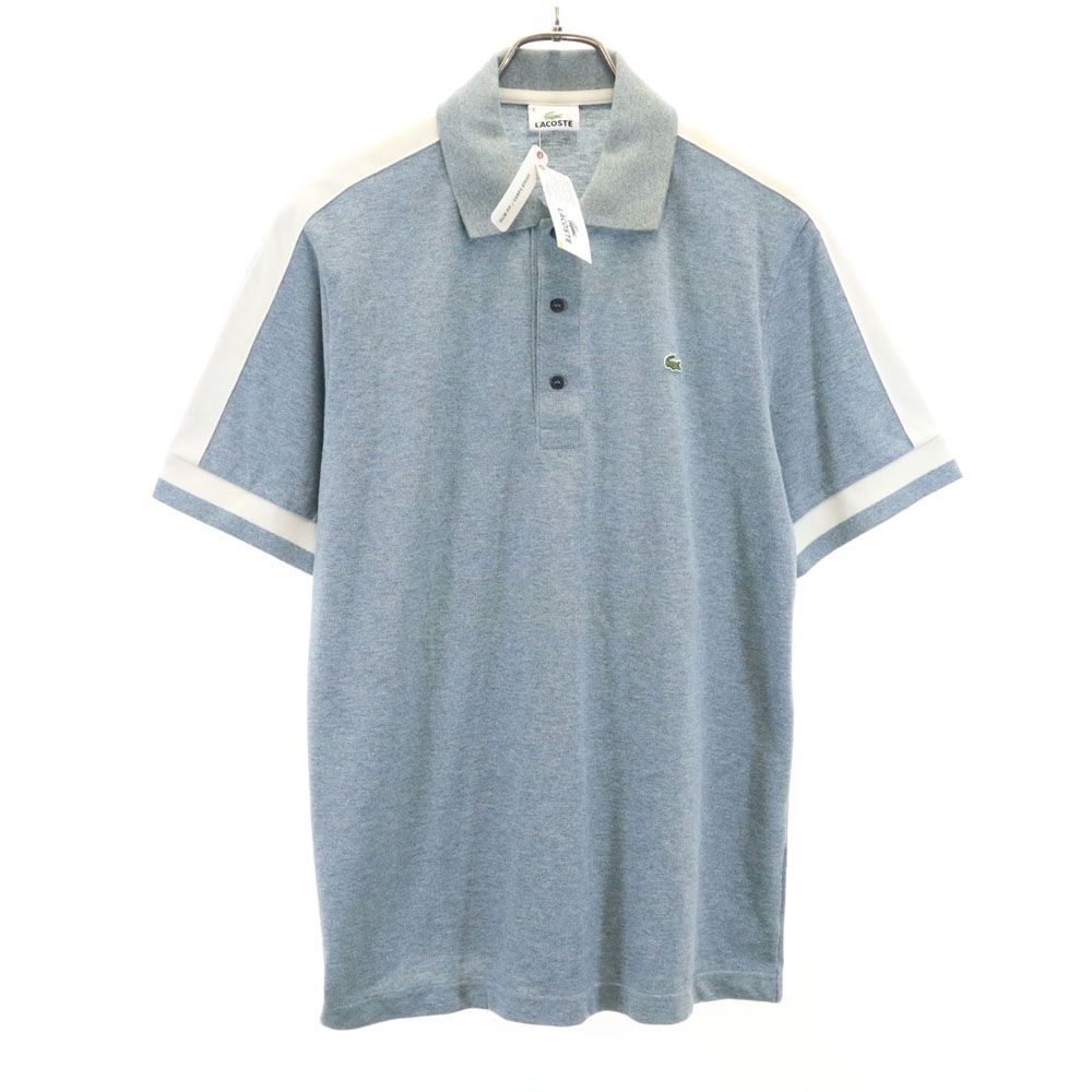 ラコステ 未使用 日本製 半袖 ポロシャツ 4 グレー LACOSTE 鹿の子 タグ付き メンズ 古着 【240404】