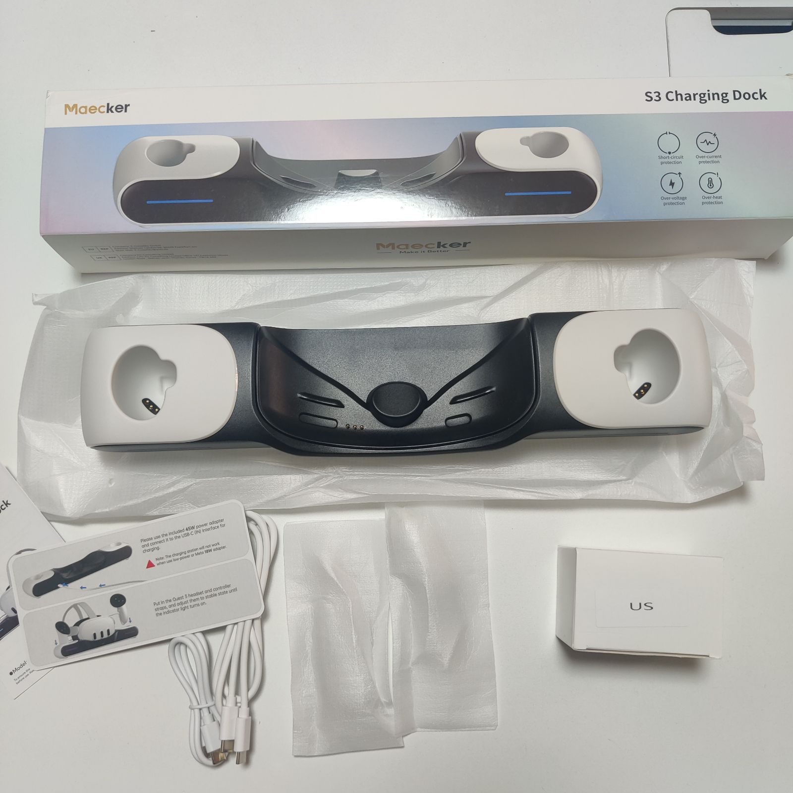 Maecker  Quest 3用 急速充電ステーション HE-P22 Amazon.co.jp: Maecker 急速充電ステーション Quest 3用 充電