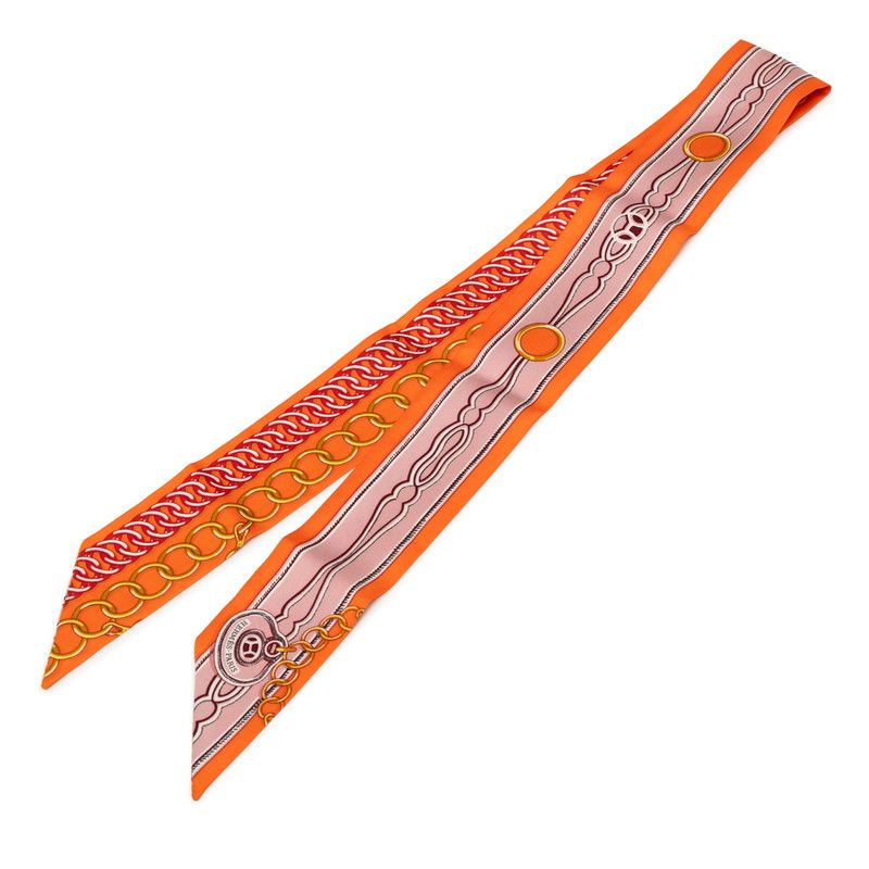 エルメス Maillons マイヨン オレンジ マルチカラー シルク レディース HERMES 1-0231507