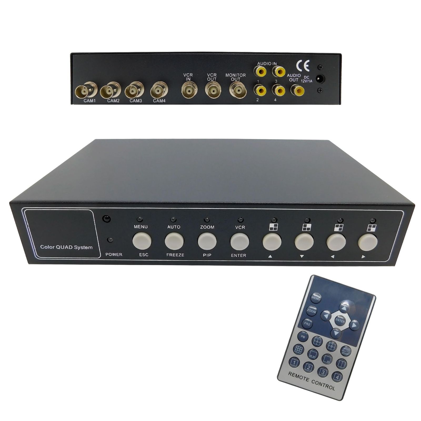 Broadwatch 画面分割器 画面切り替え器 マルチビューワー 4CH 1画面に4つのカメラを同時表示 防犯カメラアクセサリ 4チャネル