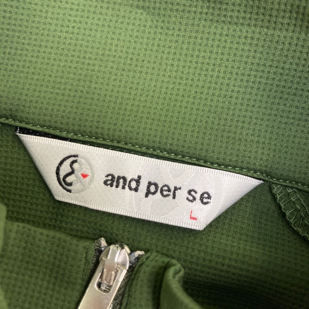 サイズ：L AND PER SE アンパスィ ハーフジップ 半袖Tシャツ