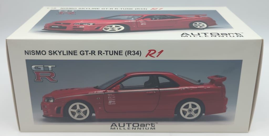 AUTOart 1|18MILLENNIUM NISMO SKYLINE GT-R R-TUNE R34 R1 ACTIVE RED 77357