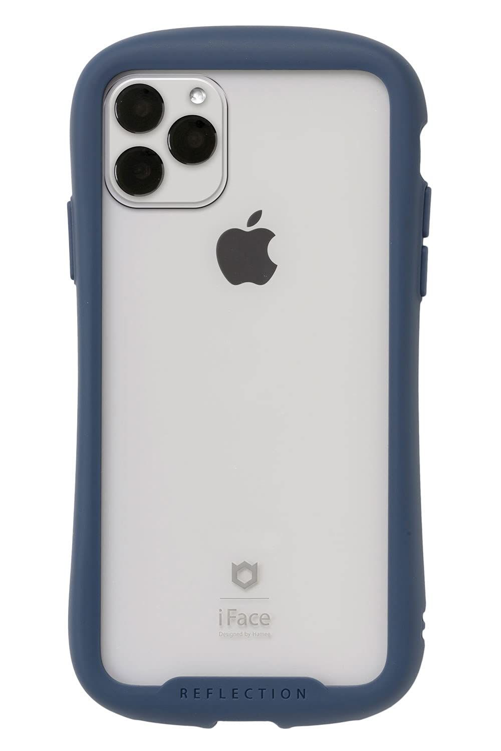 iFace Reflection iPhone 11 Pro Max ケース クリア 強化ガラス ネイビー