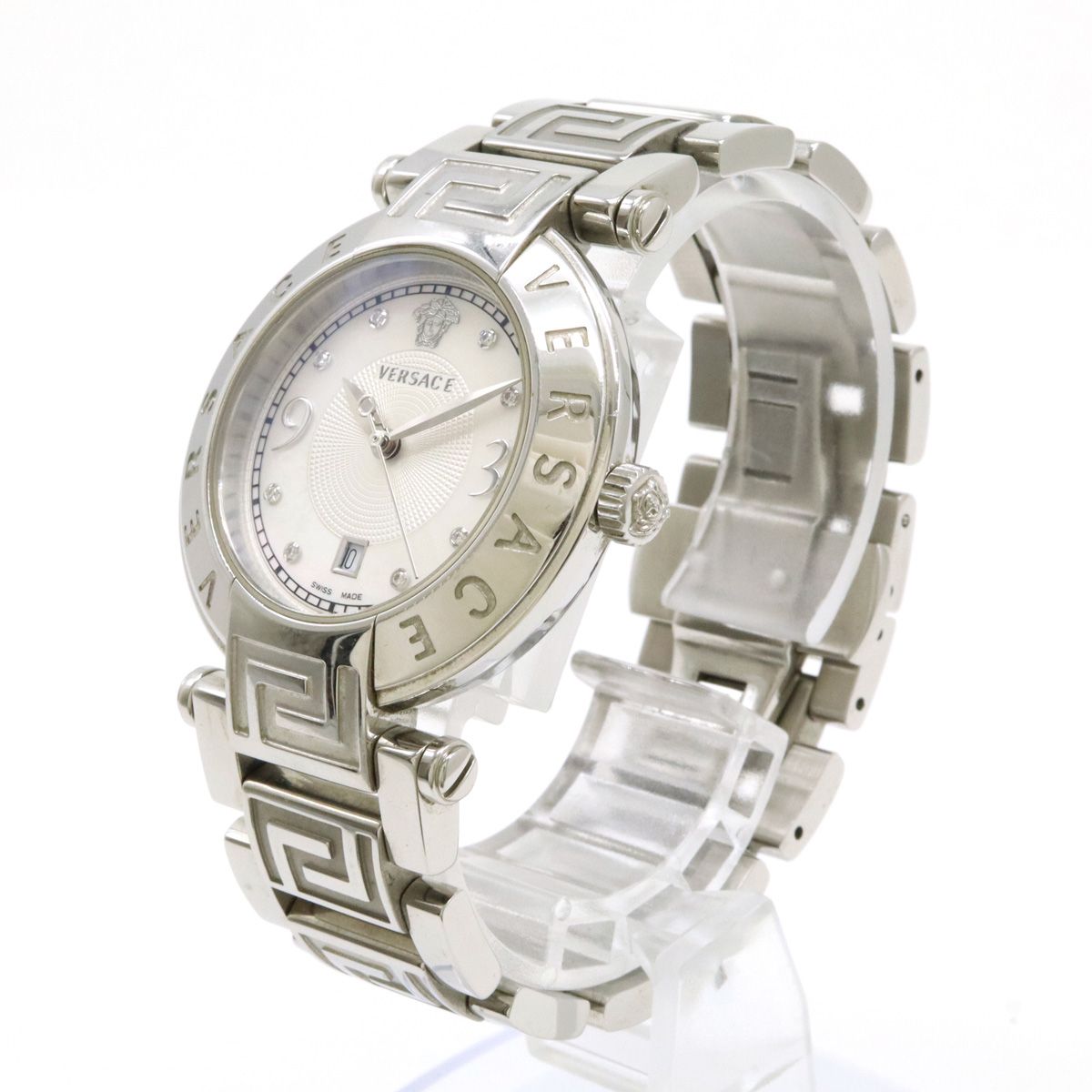 VERSACE ヴェルサーチ メデューサ ホワイトシャル文字盤 8Pダイヤ SS