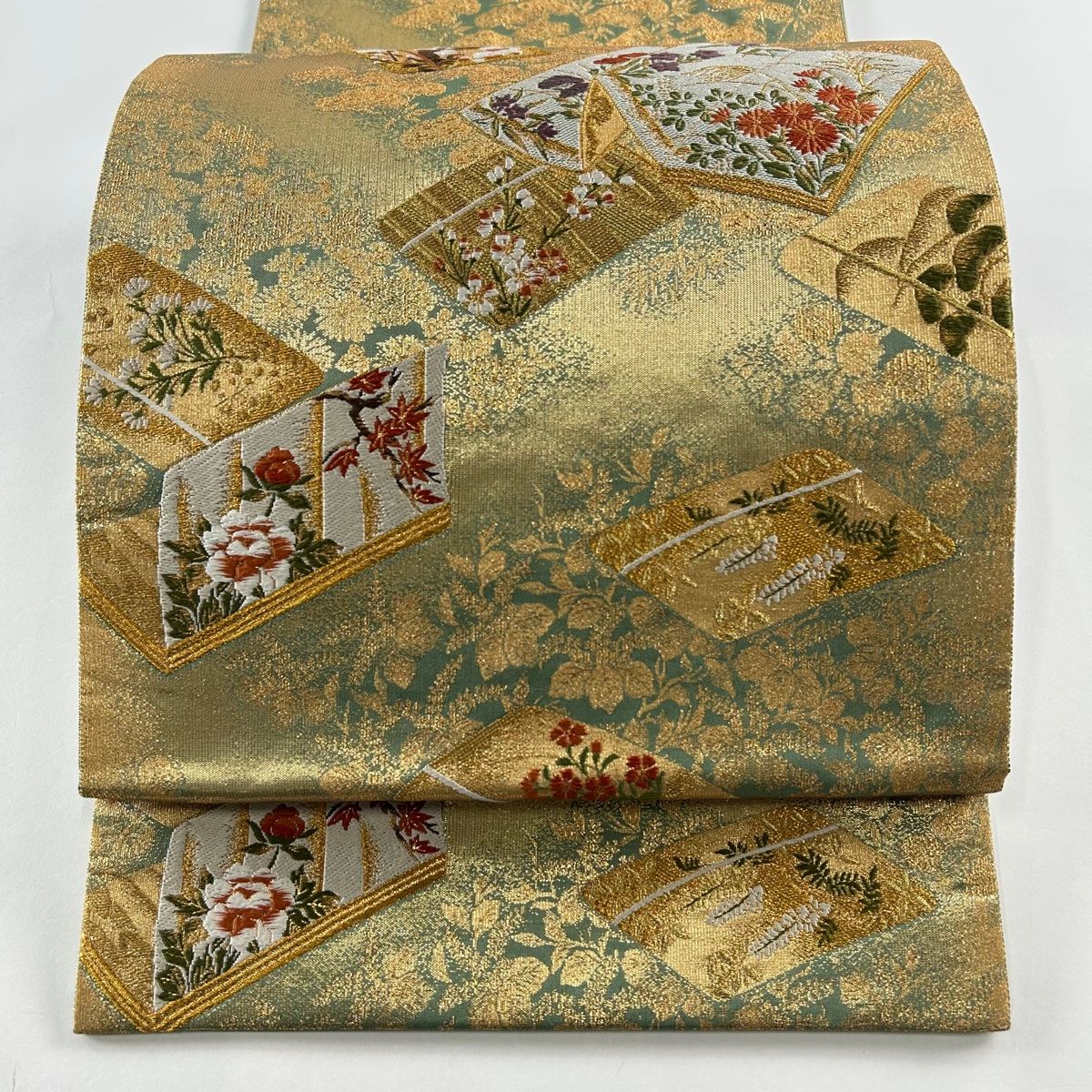 新品未使用 着物 帯 刺繍 花柄 豪華織柄 金糸 銀糸 刺繍 - メルカリ