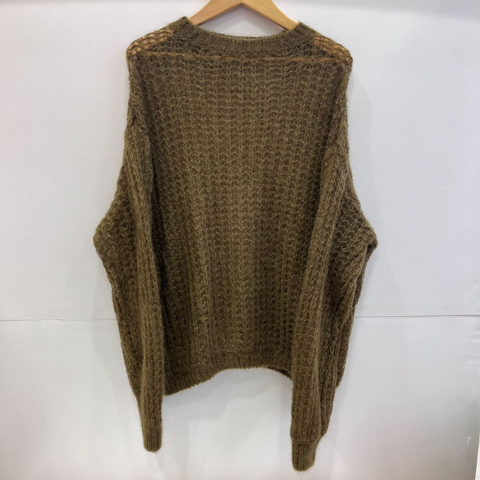 ADAM ET ROPE◆ニット・セーター(厚手)/FREE/モヘア/BLU/GAM-23130-B モヘアミックス オーバーサイズ Vネックプルオーバー / ユニ