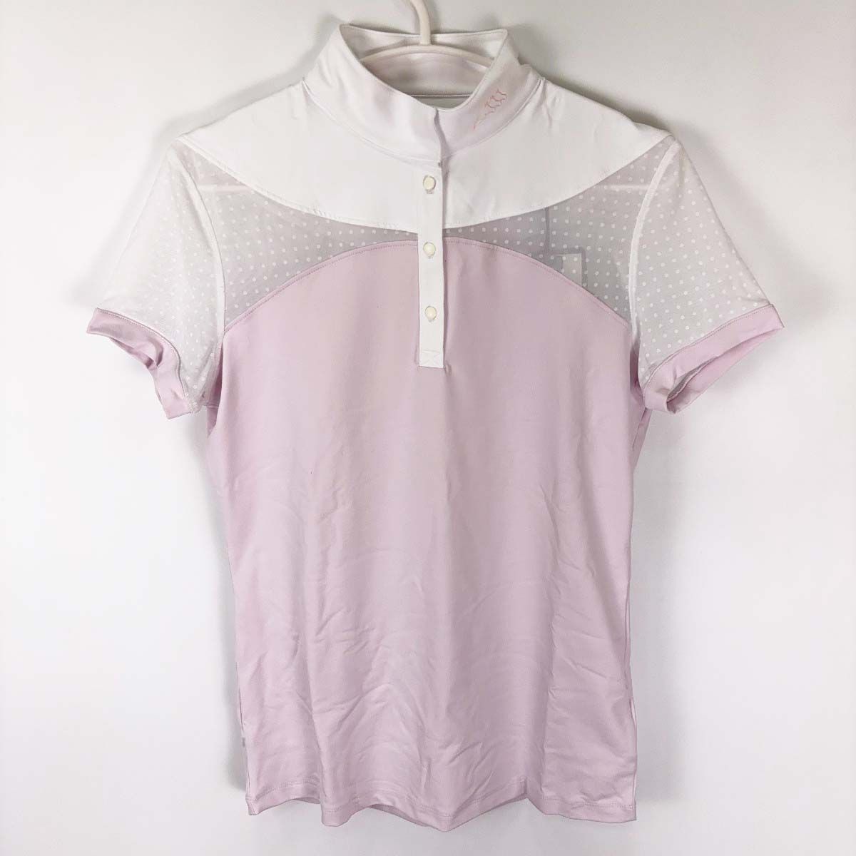 ♥ EQUILINE エクイライン EDEN 競技用シャツ 半袖 ライディング M ピンク H00784 レディース 乗馬 馬術