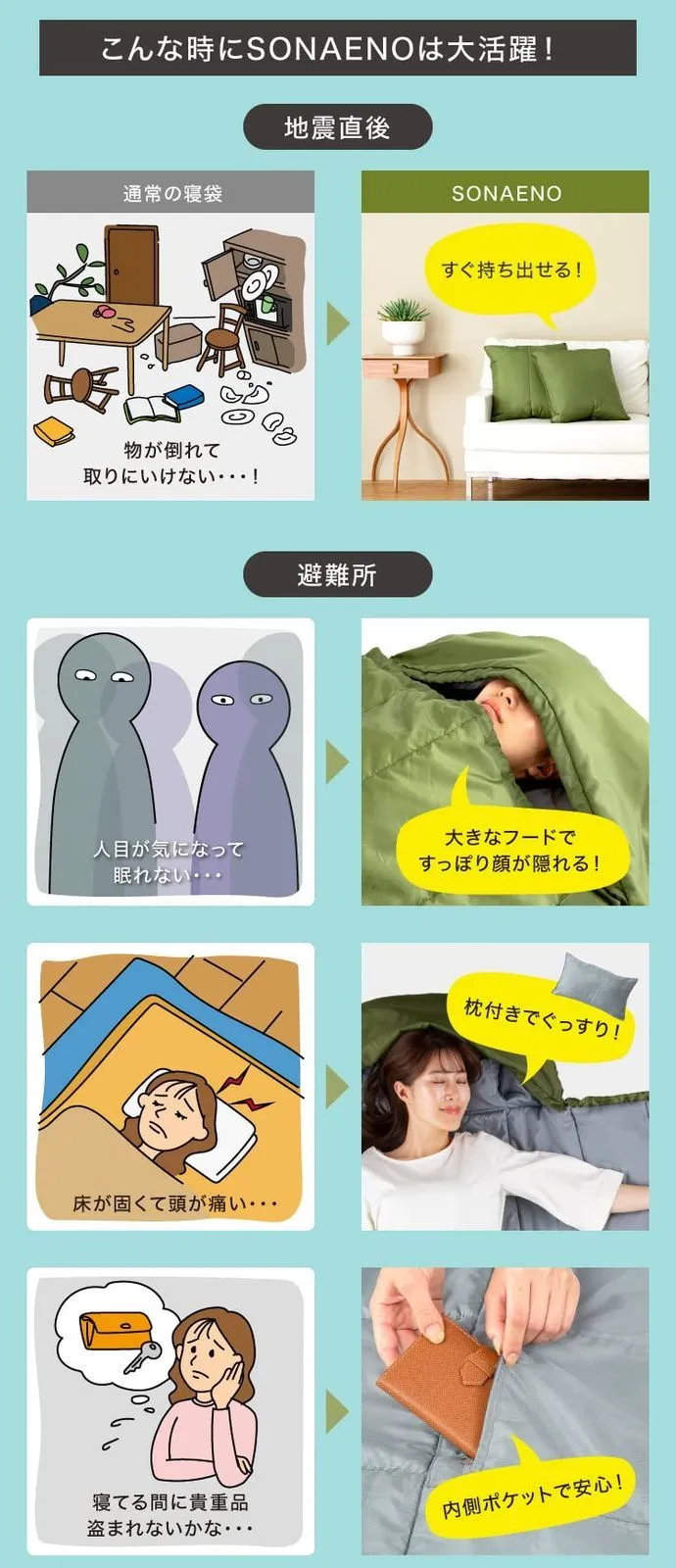 防災関連グッズ 【数量限定】プロイデア (PROIDEA) SONAENO クッション型多機能寝