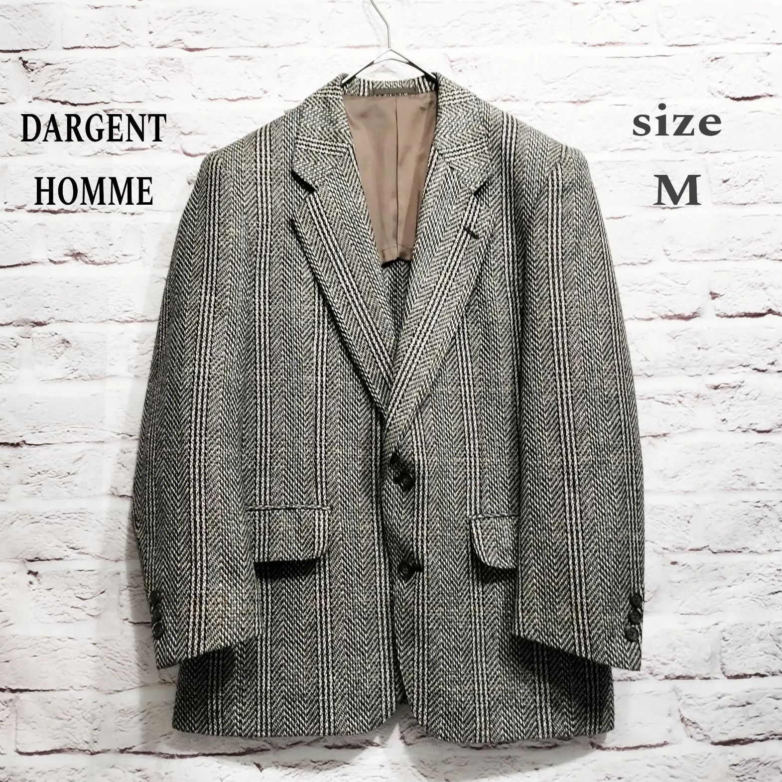 シルク混】日本製 DARGENT HOMME ヘリンボーン テーラード