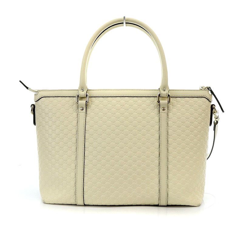 グッチ GUCCI マイクログッチシマ アウトレット品 トートバッグ ショルダーバッグ 2way レザー 白 ホワイト 449656 ■OH /AK19