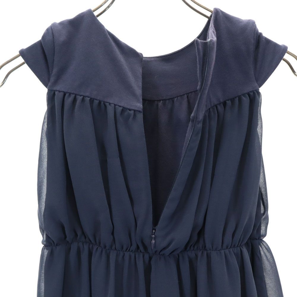 アルマーニジュニア 半袖 バックジップ ワンピース 7A 124cm ネイビー