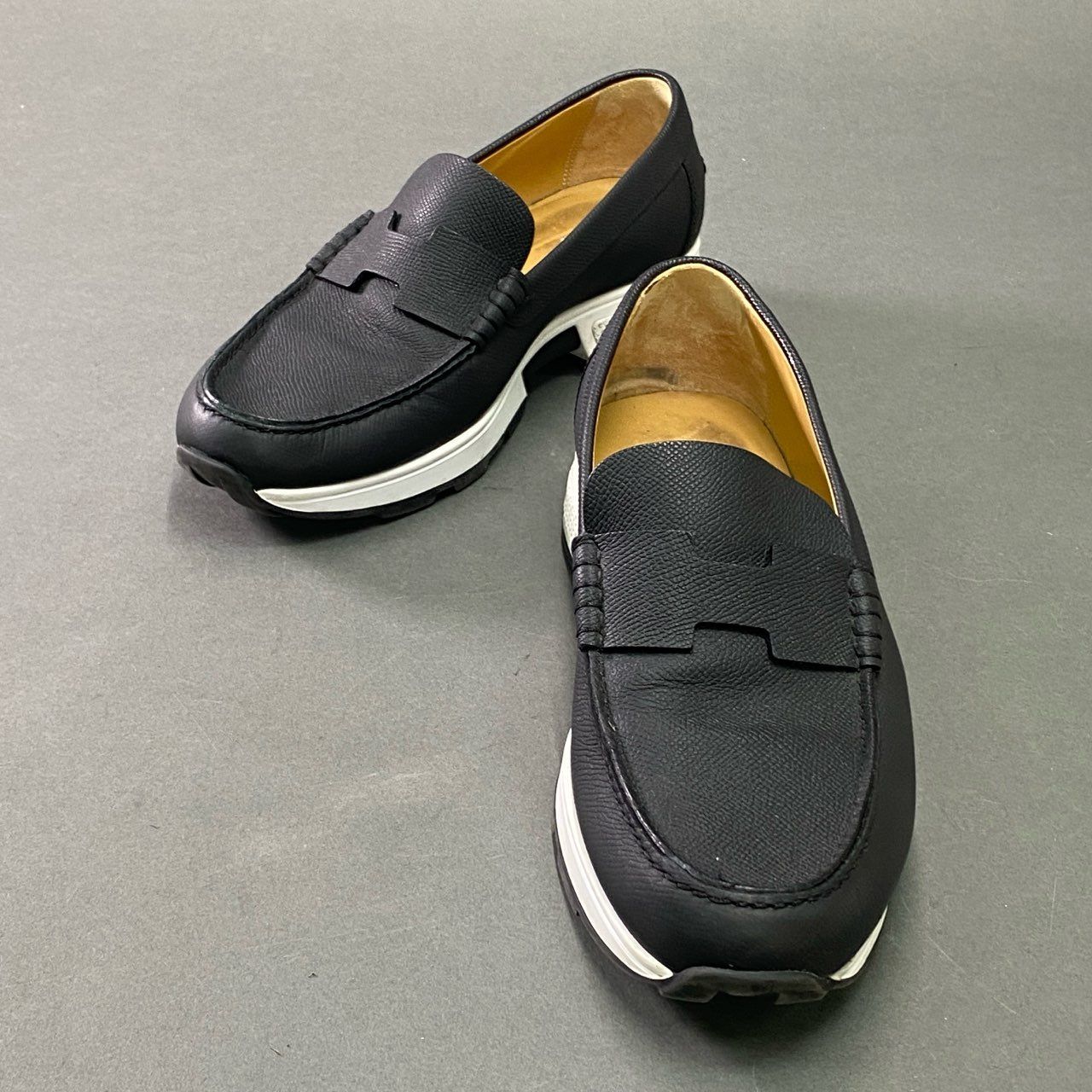7b7 HERMES エルメス フラットシューズ スリッポン レザースニーカー