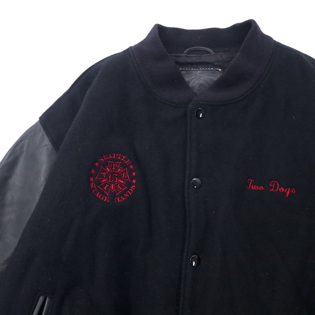 Golden Bear USA製 袖レザー スタジャン XL ブラック ウール The 5th