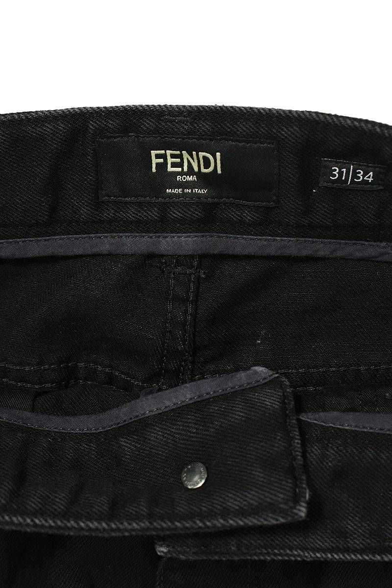 フェンディ 19SS 12CPF-19-5601 ウエストロゴ刺繍スリムデニムパンツ メンズ 31インチ