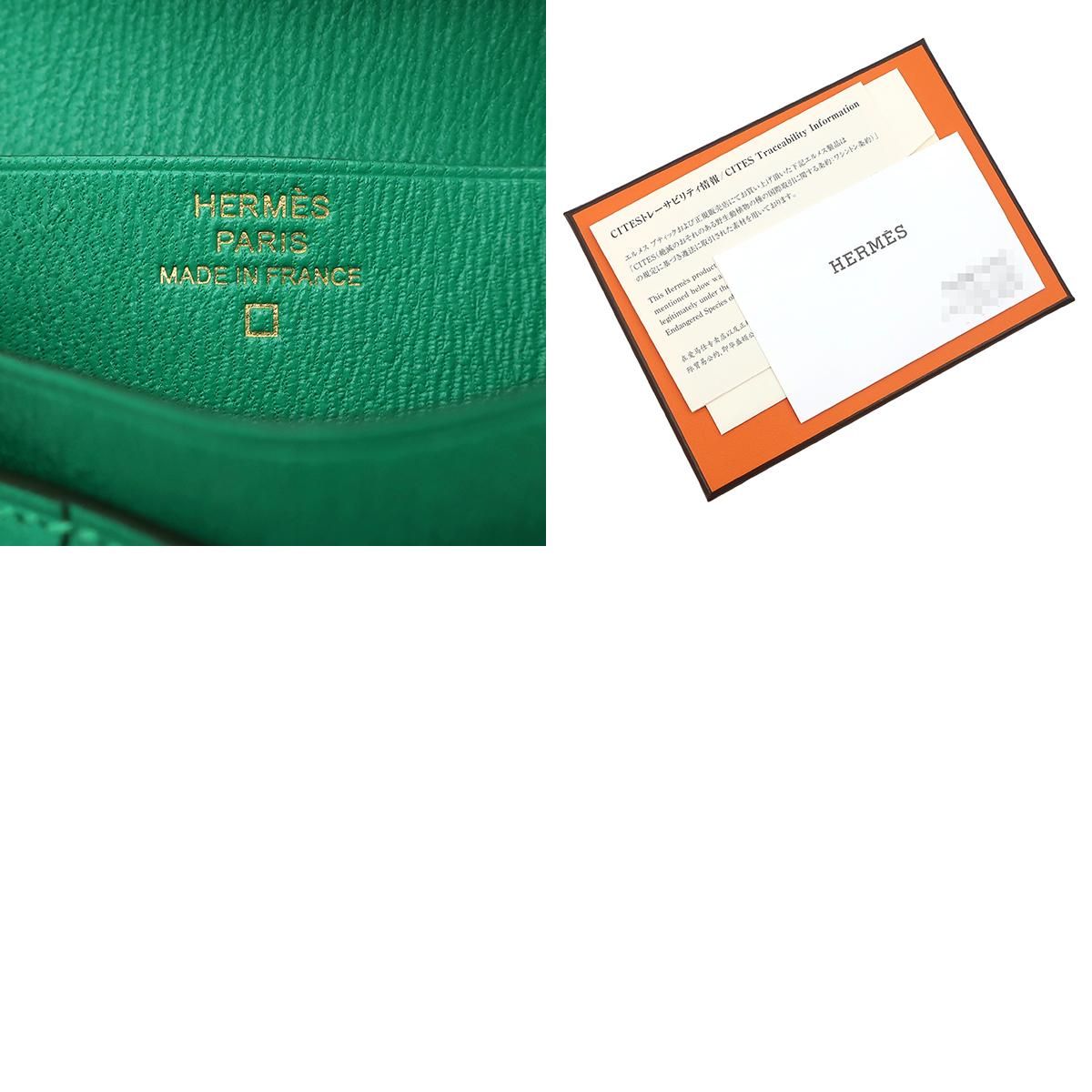 エルメス HERMES 二つ折り財布 ベアンコンパクト アリゲーター 
