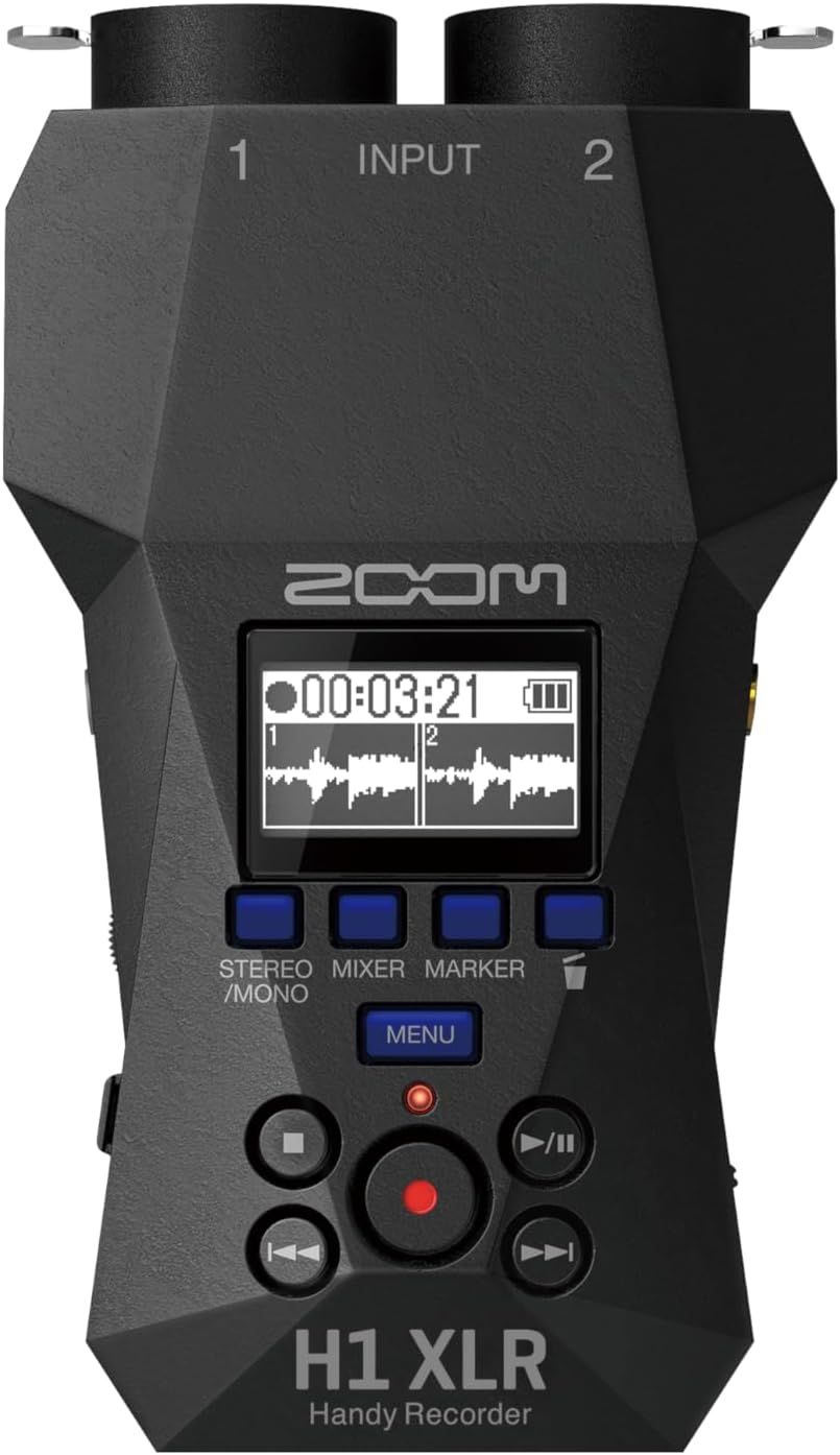 ZOOM ズーム H1 XLR ハンディレコーダー ブラック 黒 外部入力に特化した XLR/TRSフォーン/ステレオミニ端子搭載 32bitフロート録音対応2チャンネル入力