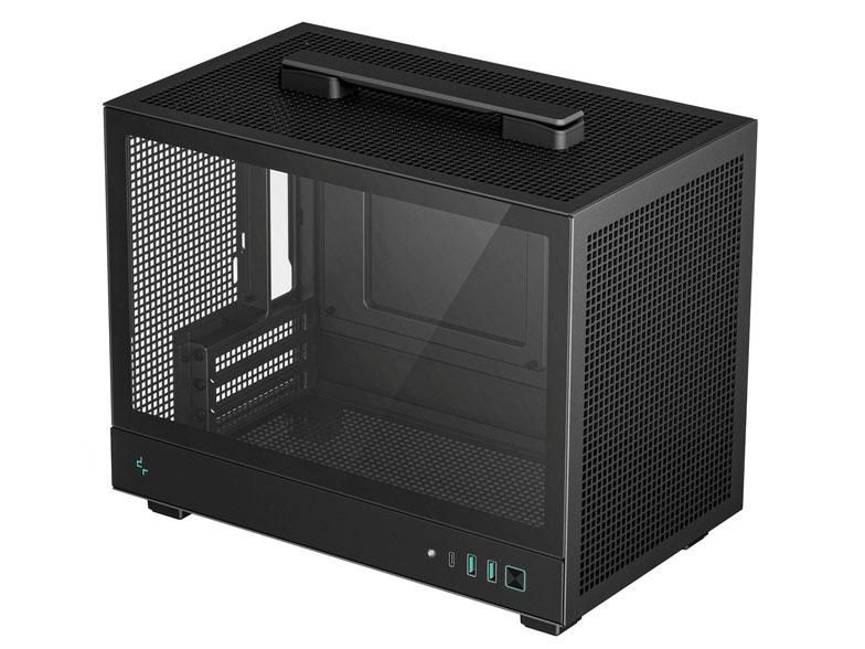 4営業日で発送 DEEPCOOL CH160 Mini-ITXケース ブラック 高エアフロー メッシュパネル 高さ172mmまでの空冷CPUクーラーに対応 ATX電源対応 最