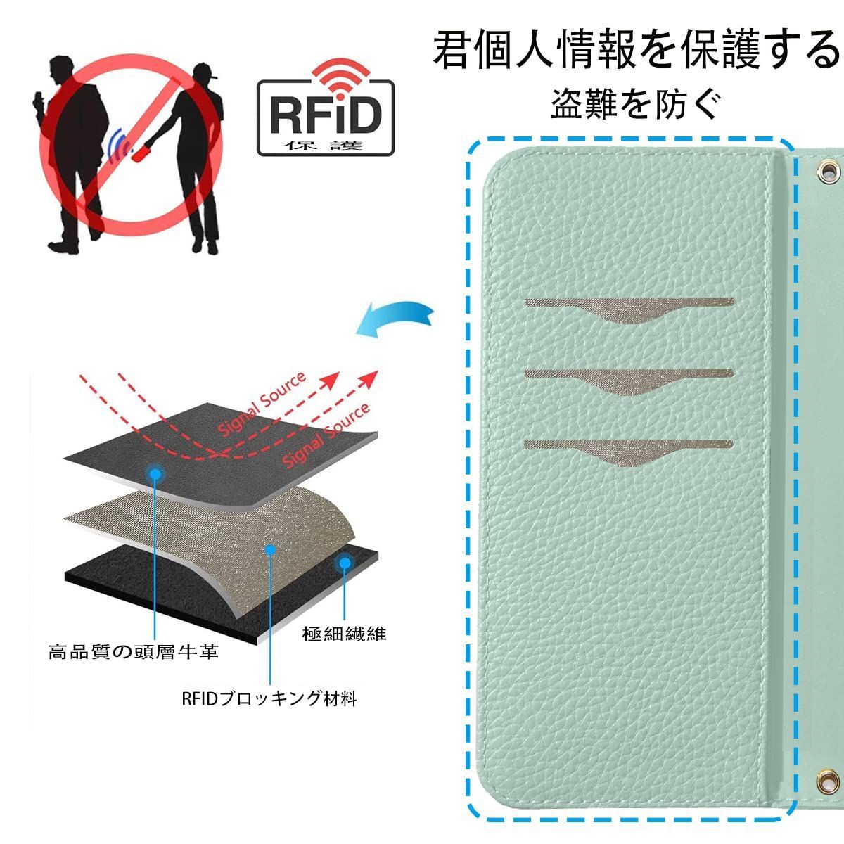 新着商品】iPhone 15 Pro ケース 手帳型 超繊皮 RFIDト 財布型 カバー