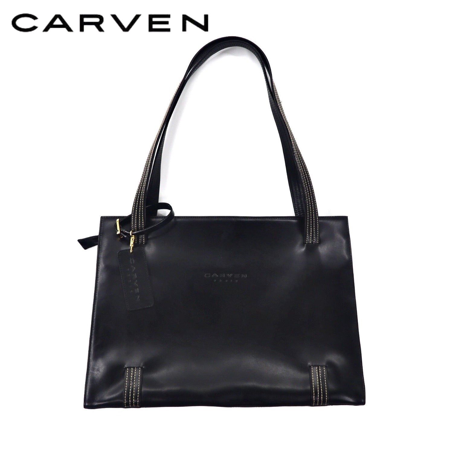 CARVEN レザートートバッグ ブラック