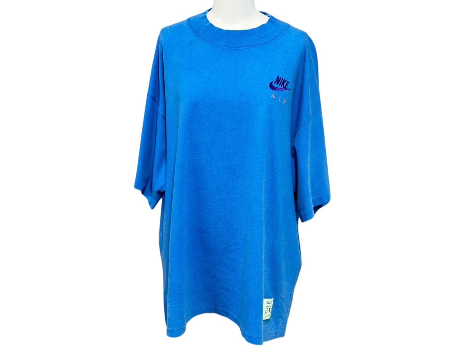 RSVP アールエスヴィーピー VINTAGE ヴィンテージ NIKE ナイキ 90 s 銀タグ NIKE AIR 刺繍 モックネックTシャツ ブルー サイズXL 4c074094