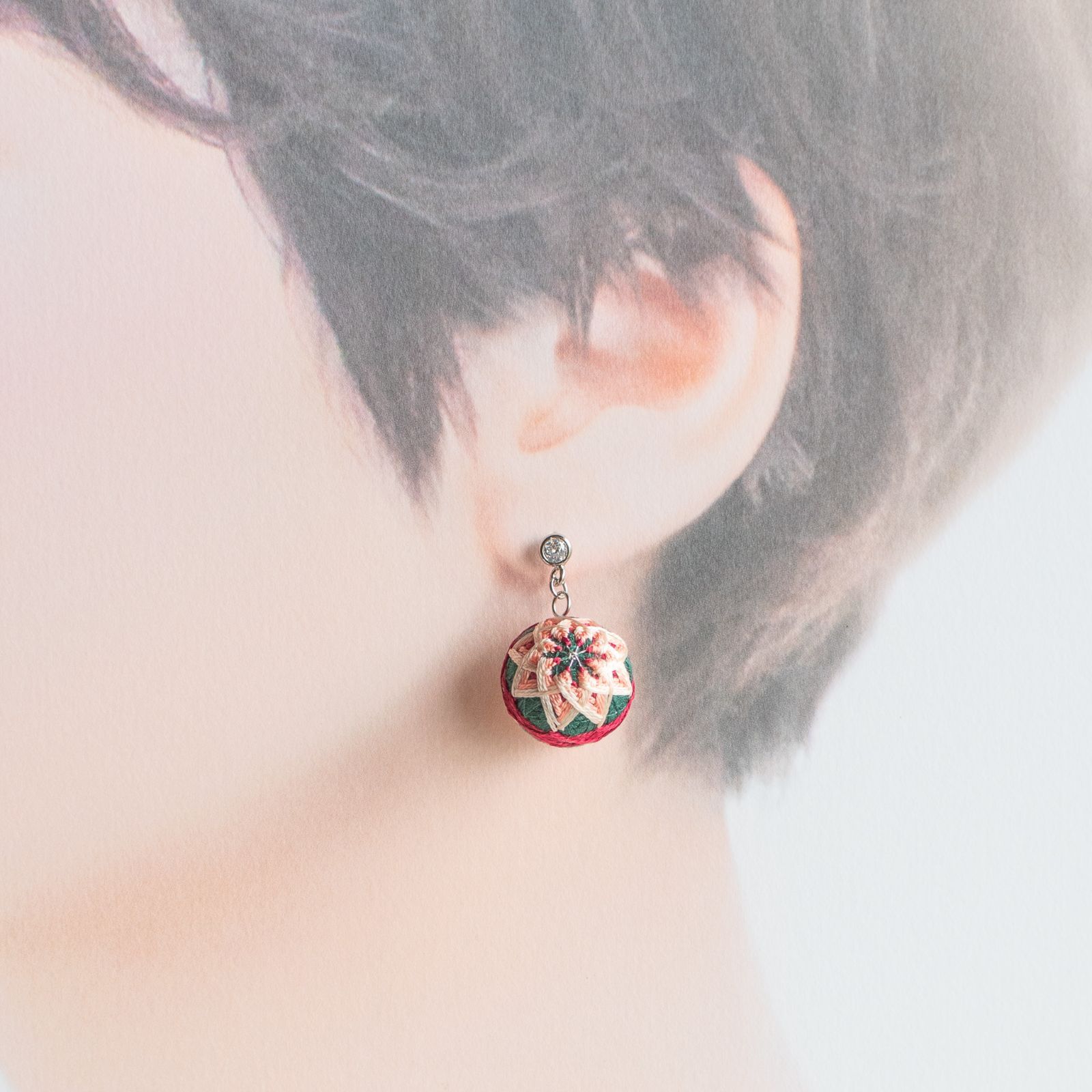 専用✳︎フローライトダブレットのピアス 14kgf アクアカイヤナイト