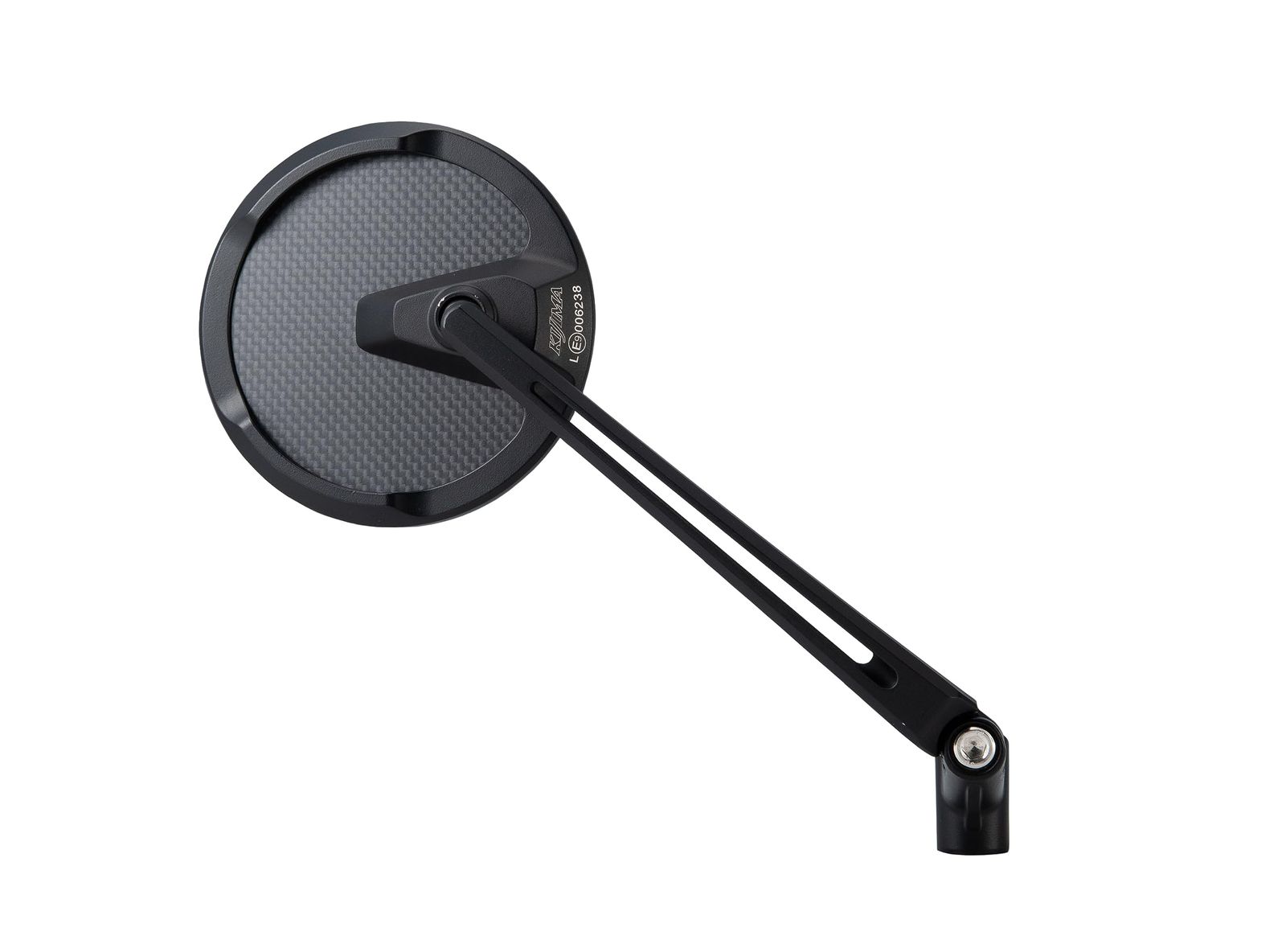 キジマ Kijima バイクパーツ ミラー TECH12 ラウンドエッジ アルミ製 左右兼用 ロングステー ECE認証番号取得済み 汎用 1本入り ブラック カーボン 203-8093