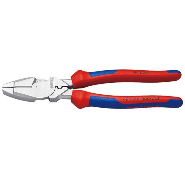 KNIPEX クニペックス 架線工事用強力ペンチ 圧着付 コンフォート サイズ240×55×22mm 0915-240