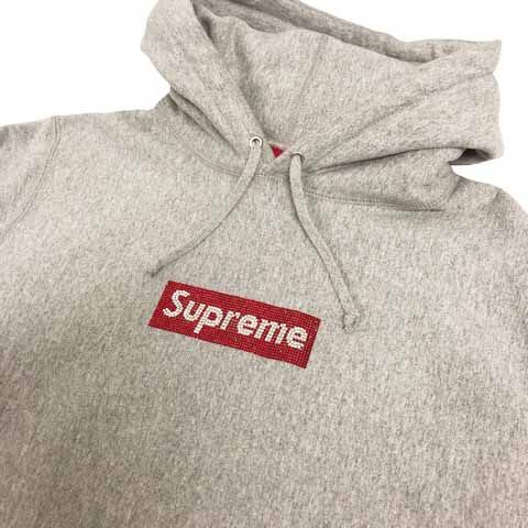 Supreme Swarovski 19ss グレー Supreme SS19 x Swarovski Box Logo Hooded Sweatshirt BOGO SUP-SS19-909