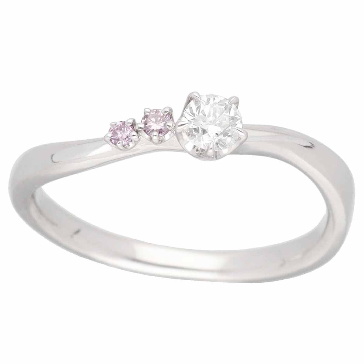 festaria フェスタリア ウィッシュアポンアスター ダイヤモンド(0.159ct) ピンクダイヤモンド(0.03ct)ジェミニ　リング Pt950 プラチナ 日本サイズ約12号 #52 鑑別書【送料無料】指輪【中古】22771002