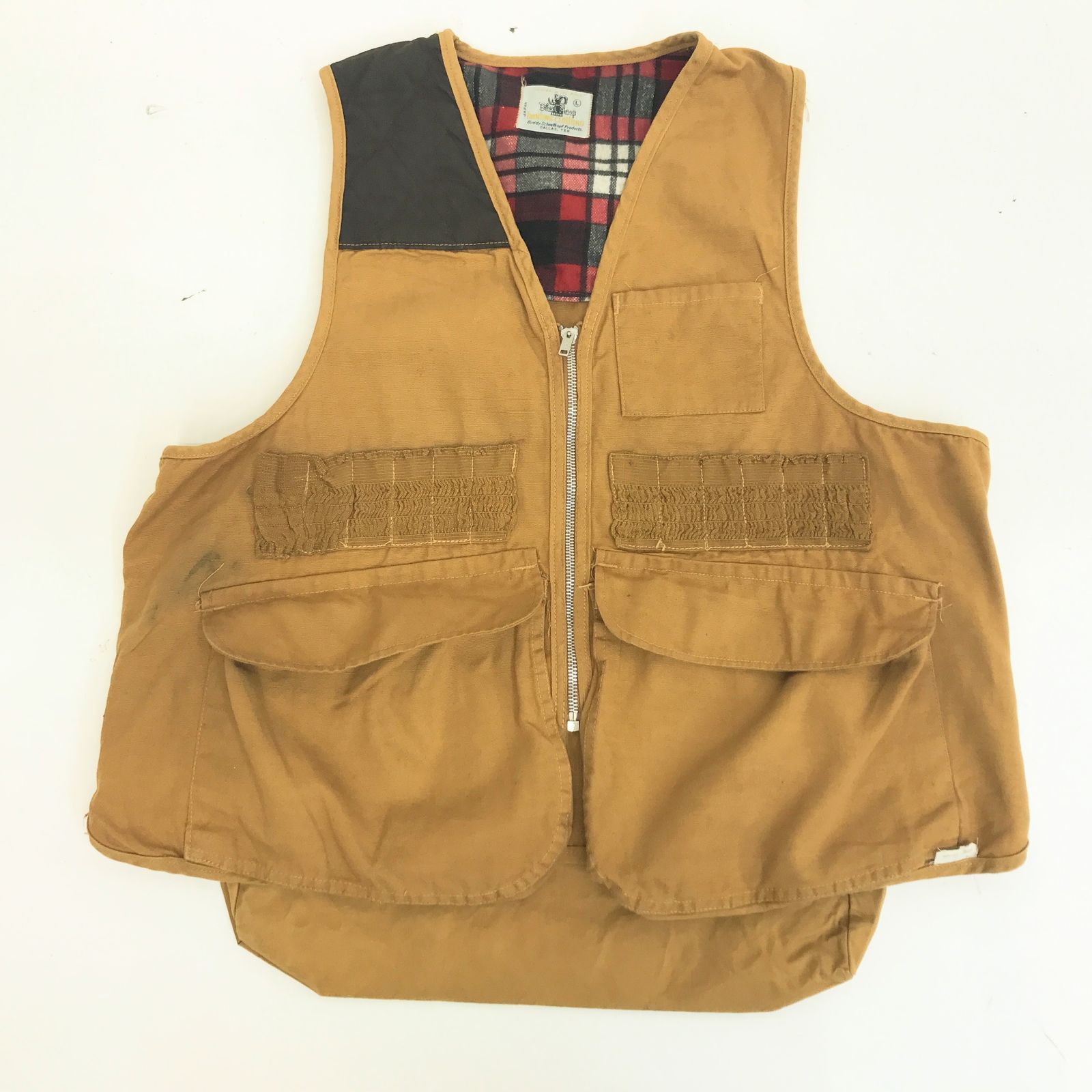 【物流センター】 中古 BLACK SHEEP | ブラックシープ ベスト ブラックシープ 日本製 60～ 70年代 ダック ハンティング ベスト ブラウン L 袖なし ブラウン サイズ：L 【906】