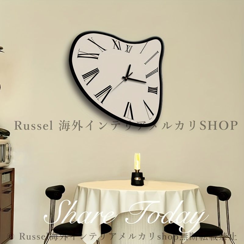 壁掛け 時計 ユニーク おとぎ話 ぐにゃぐにゃ 静音 アナログ おしゃれ