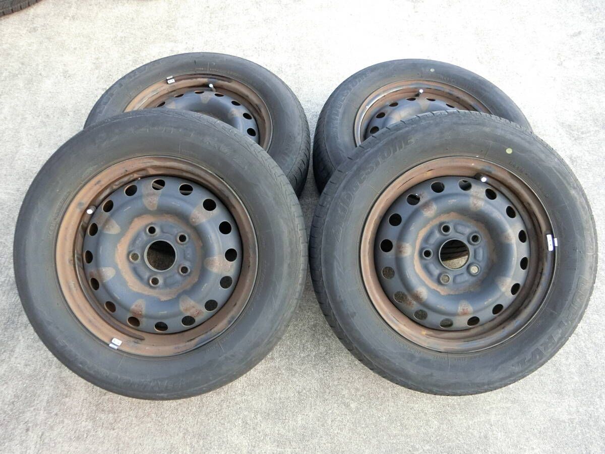 743 15インチ スチールホイール 15×6.0J PCD114.3 5穴 4本セット 195|65R15 ホンダ ステップワゴン 外し