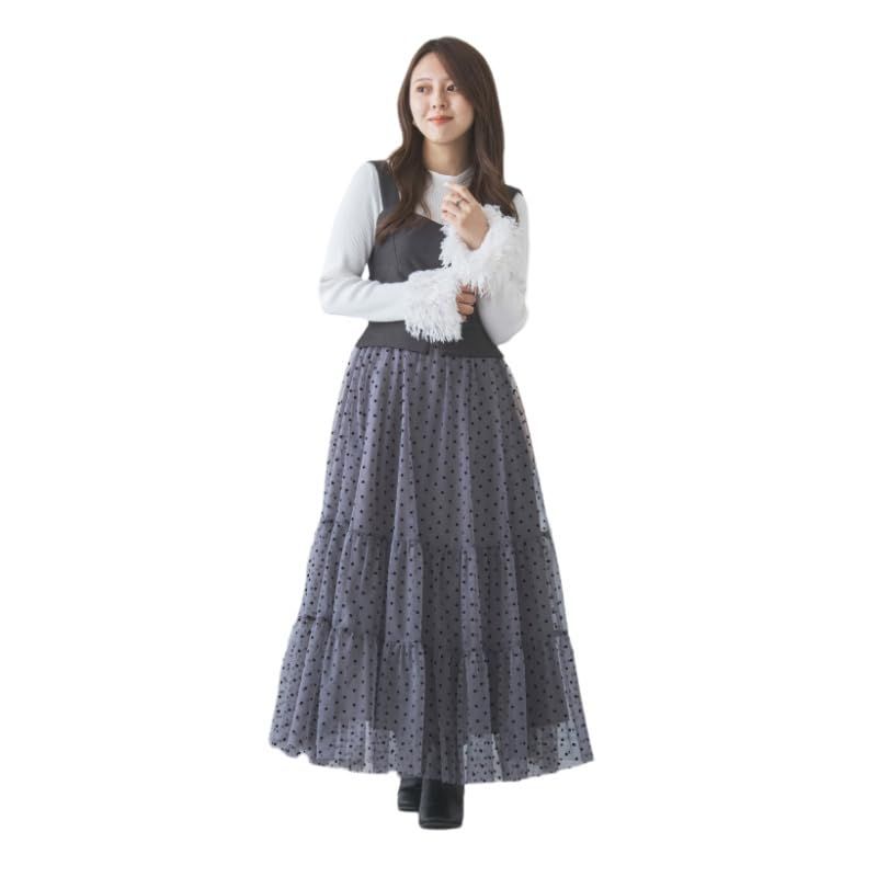 ミッシュマッシュ ワンピース レディース キャミソールワンピース ビスチェ チュールスカート ドッキング フ スカート チュール フェミニン レイヤード MM437411 GREY