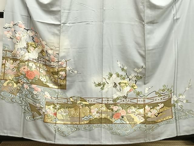 平和屋着物○豪華色留袖 駒刺繍 お祭り 金彩 正絹 逸品 未使用 DAAP1897ic