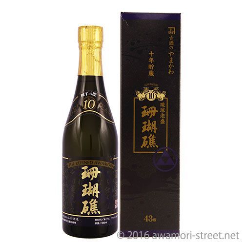 泡盛 珊瑚礁 10年 43度 500ml / 山川酒造